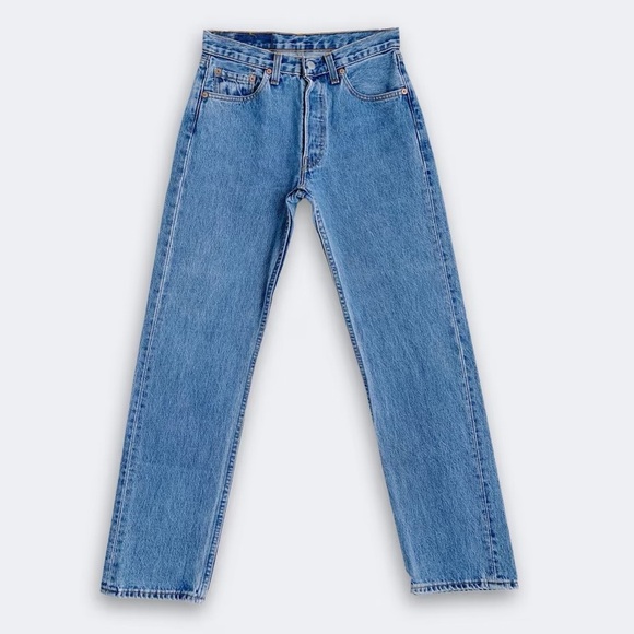 Levi’s 501 (W26 L30 [W28 tag]) Classic blue stonewashed denim vintage 90s/00s - Picture 1 of 7